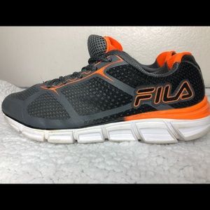 FILA Grey and Orange Boys Shoes size 7